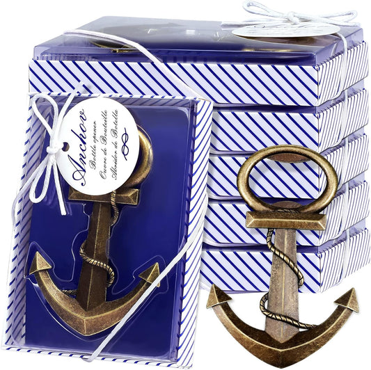 50 Pieces Anchor Bottle Opener, Nautical Theme Beer Wine Bottle Opener Keychain for Birthday, Wedding Party Favor Decoration Supplies, Return Gifts for Guests
