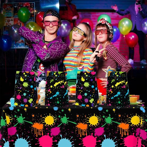 24 Pcs Neon Goodie Bags Glow in The Dark Theme Party Gift Bags with Stickers -Neon Themed Birthday Party Favor for Birthday Decoration Supplies