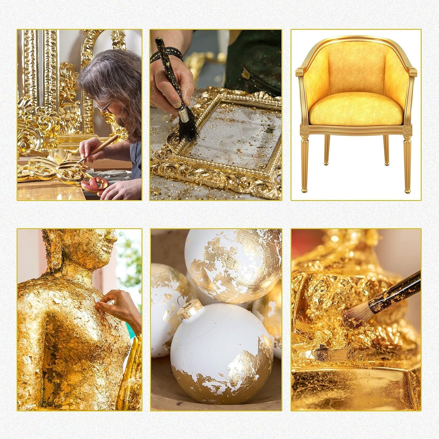 Edible Gold Leaf Sheets, 1.7 x 1.7 in, Pack of 10 Edible Gold Leaf Sheets for Cakes, Desserts, Candies, Art and Craft, Face Masks and Nail Art (10 Sheets)