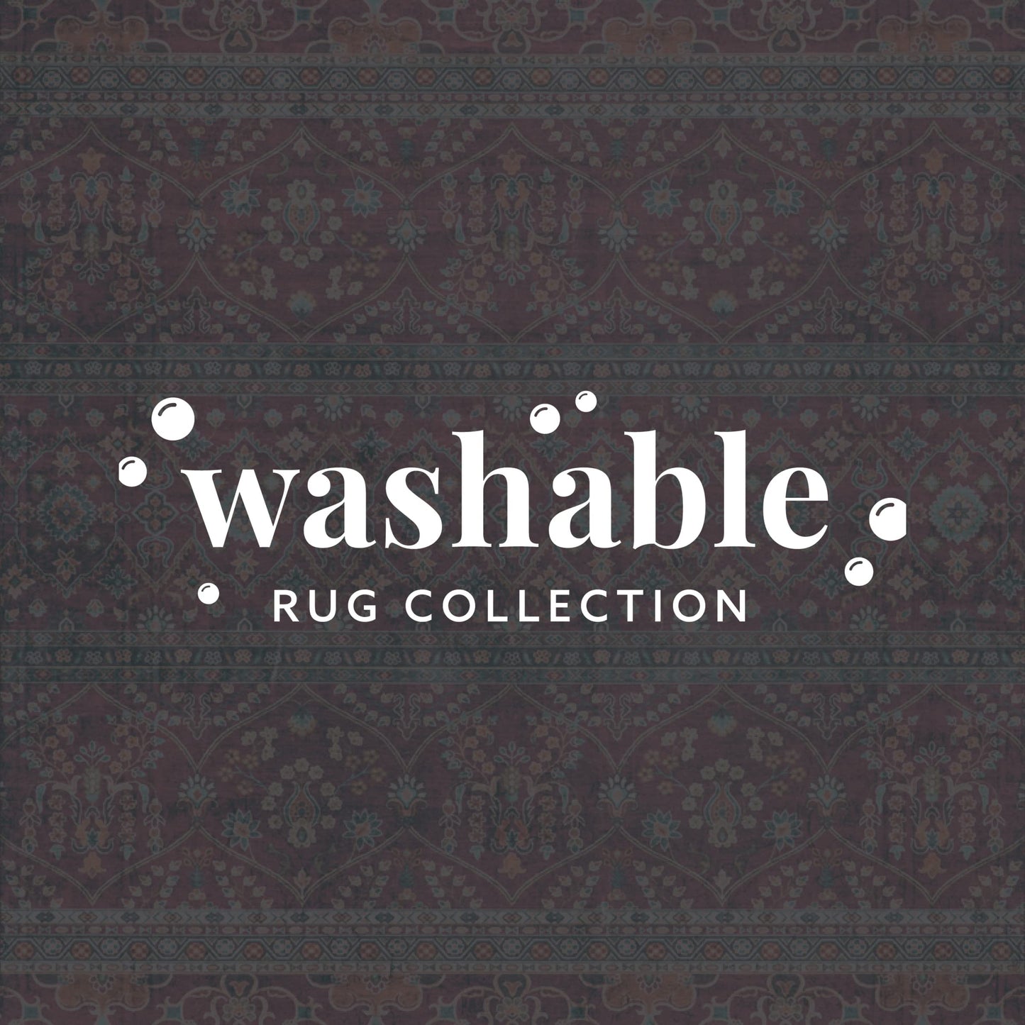 Linon Home Decor Products The Anywhere Washable Rug Yarit Garnet & Ivory 3' X 5' Accent Rug