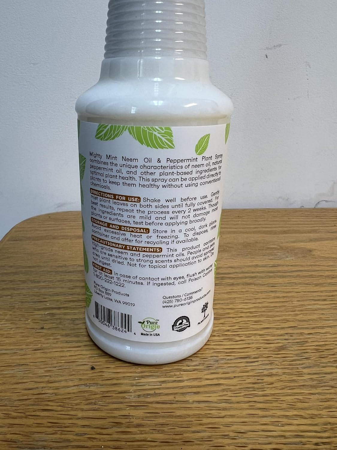 Mighty Mint Neem Oil & Peppermint Plant Nutrient Spray - Natural Leaf Shine for Healthy Plants | 16 oz