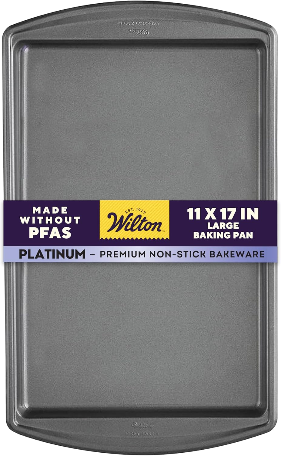 Wilton Platinum Non-Stick Bakeware - Large 11x17 in Baking Sheet | PFAs-Free & Anti-Warp Design