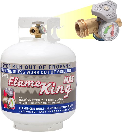 Flame King 20 lb Steel Propane Tank Cylinder - OPD Valve & Built-in Gauge for Safety