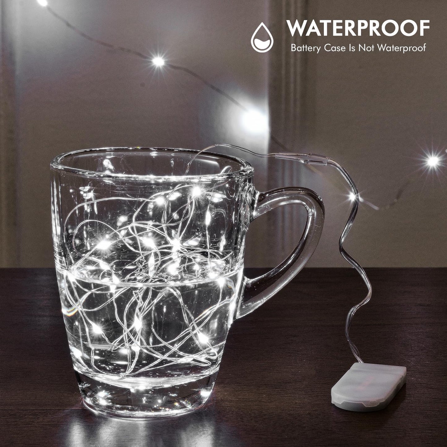 12 Pack Fairy Lights Battery Operated String Lights，7FT 20LED Waterproof Silver Wire Christmas Lights Outdoor,Firefly Mini Lights for Bedroom Party Birthday Wedding Indoor Decorations Home Decor