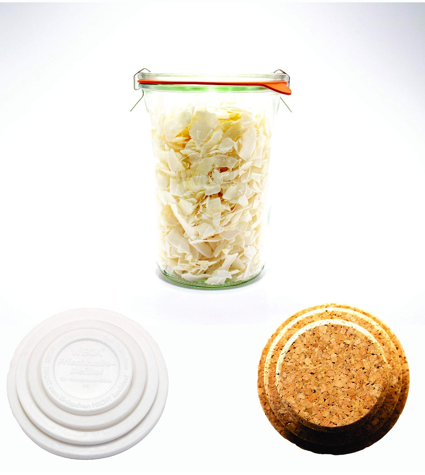 Weck Canning Jar 743-3/4 L Weck Mold Jars made of Transparent Glass - Eco-Friendly Canning Jar - Food Storage Containers with Lids Airtight – 1 Jar with Keep Fresh Cover