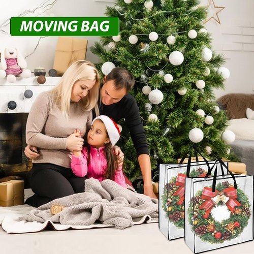 Clear Wreath Storage Container by [Brand Name] - 24 Inch, 8 Pack with Zipper & Sturdy Handles for Seasonal Decor