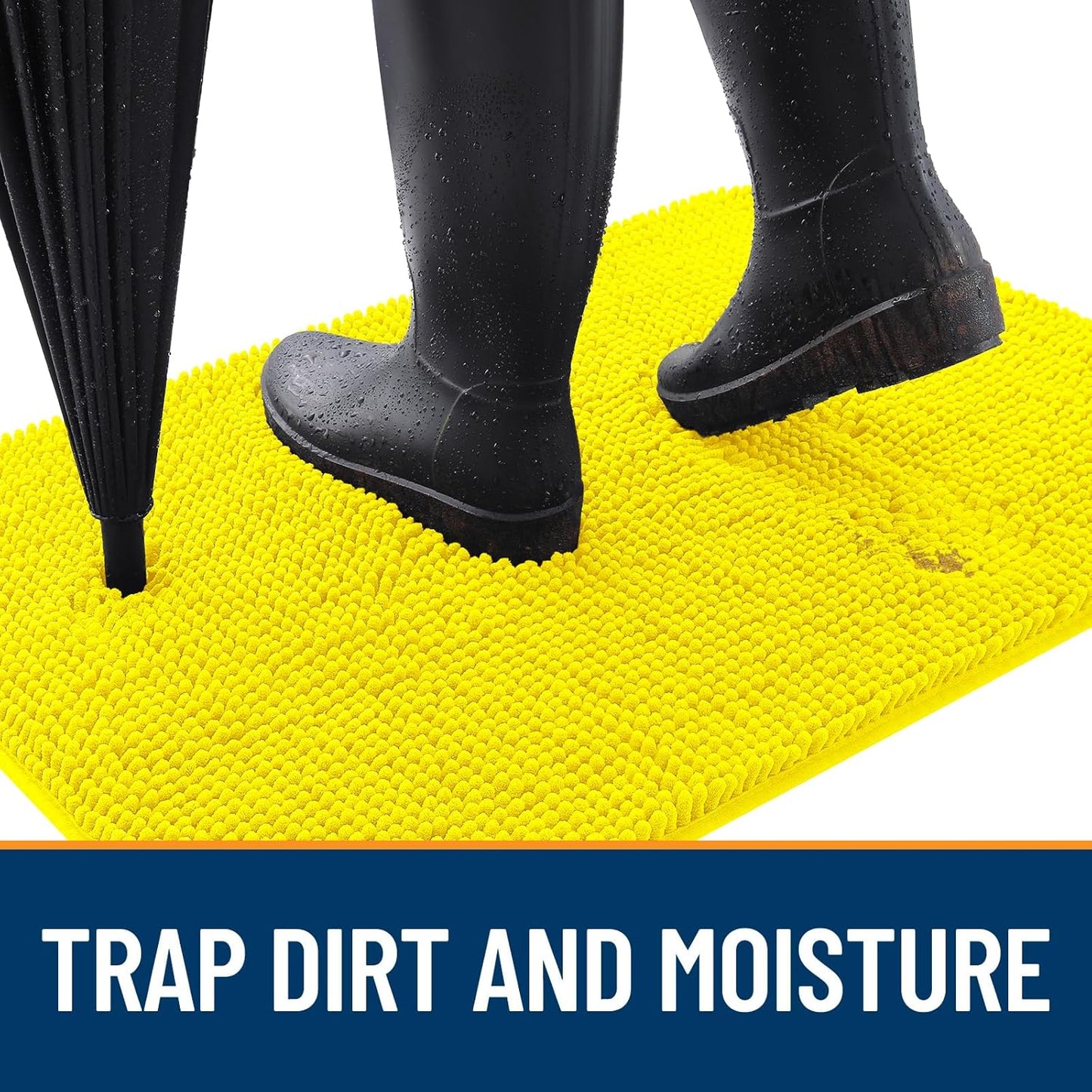 OLANLY Dog Door Mat - Absorbent Non-Slip Washable Doormat for Muddy Paws | 36x24 Lemon Yellow
