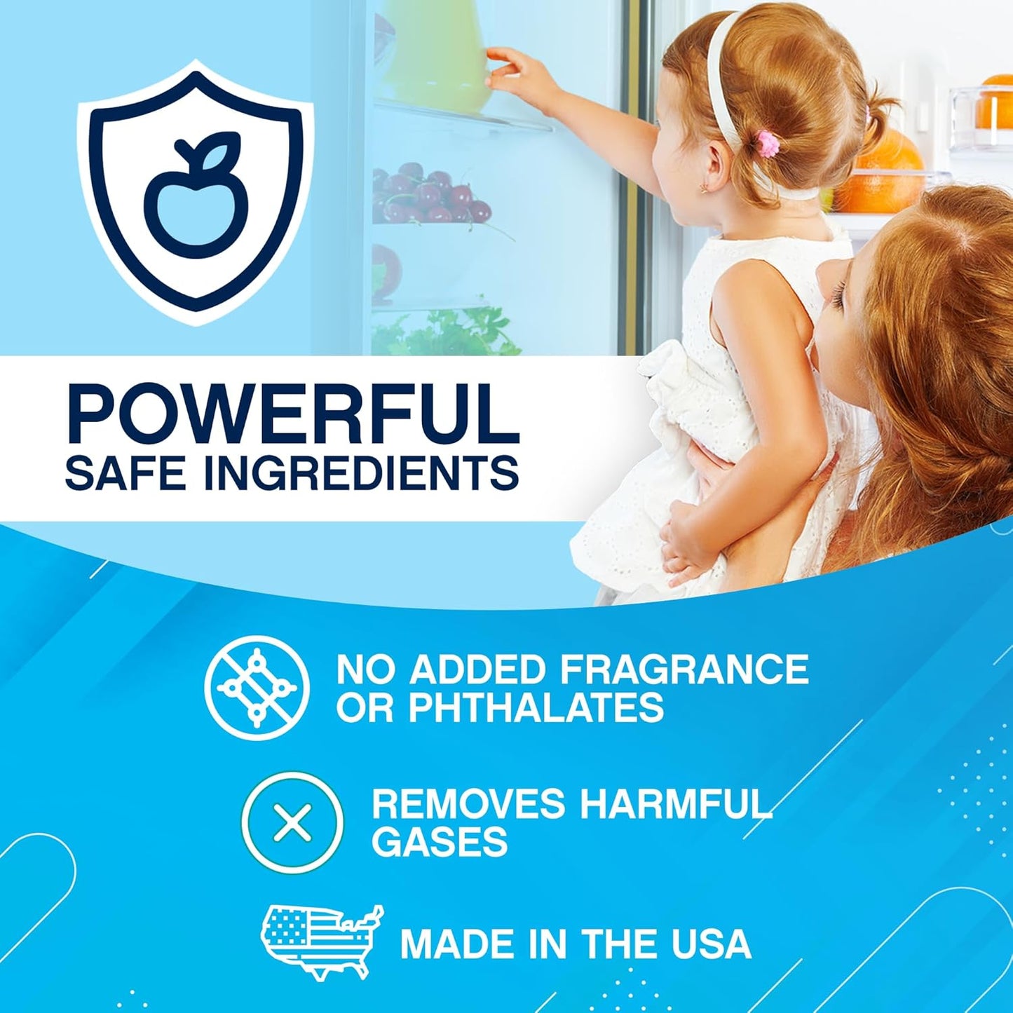 NonScents Refrigerator Deodorizer - Long-Lasting Odor Eliminator with Activated Charcoal | Unscented (2-Count)