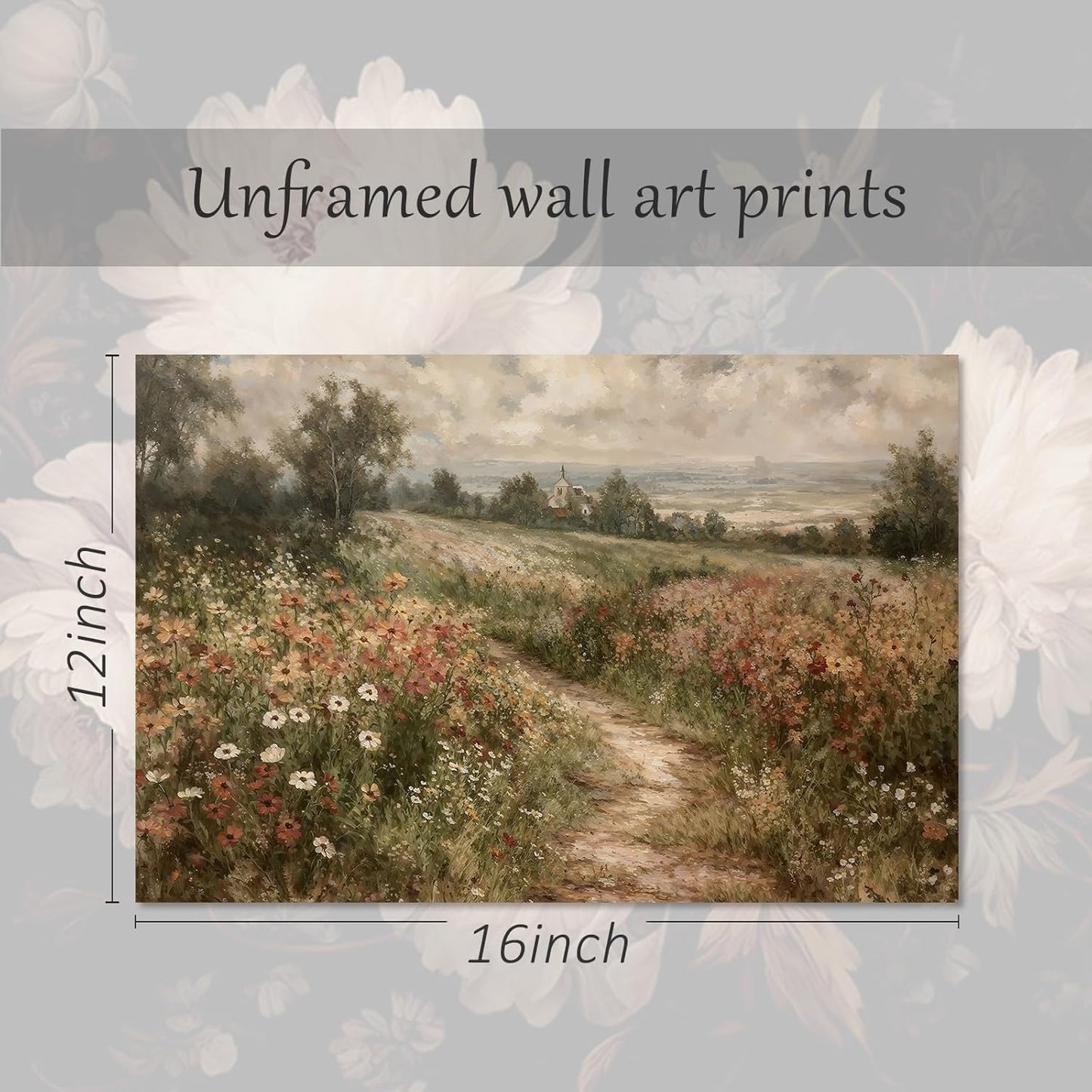 Vintage Wall Art | Rustic Autumn Landscape Canvas Print - 12”x16” Unframed Artwork for Living Room