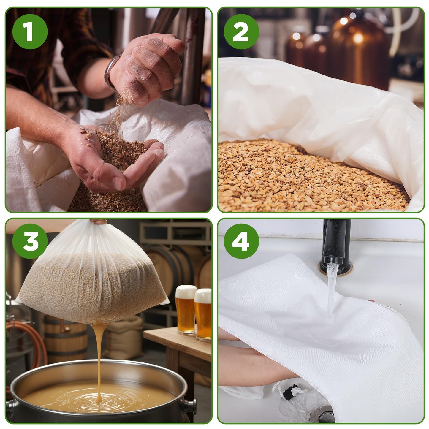 PercyEffie 10 Pack Brew Bags, Extra Large26" x 22" Fine Mesh Strainer Bagfor Homebrewing, Reusable Drawstring Straining Brewer Cheese Cloth Bag, Fine Mesh Bag for Hops Grains Fruit Cider