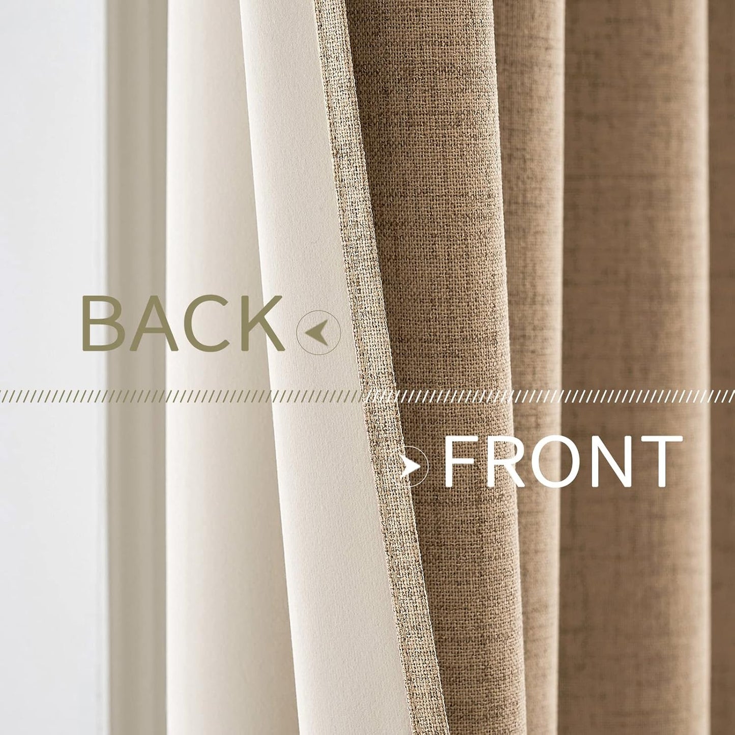 MIULEE 100% Blackout Curtains - Thermal Insulated Linen Textured Drapes in Copper Brown | 42 x 63 Inch (2 Panels)