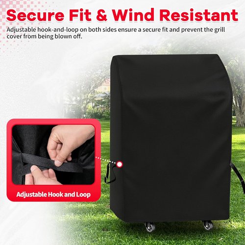 i COVER BBQ Grill Cover - 30 Inch Waterproof Protection for Two Burner Vertical Smokers
