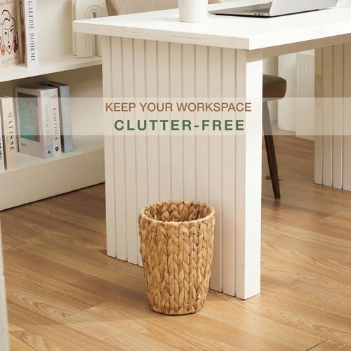 84ECO Wicker Trash Cans - Stylish Rattan Waste Baskets for Bathroom & Bedroom | Natural 2 Gallon, 2-Pack