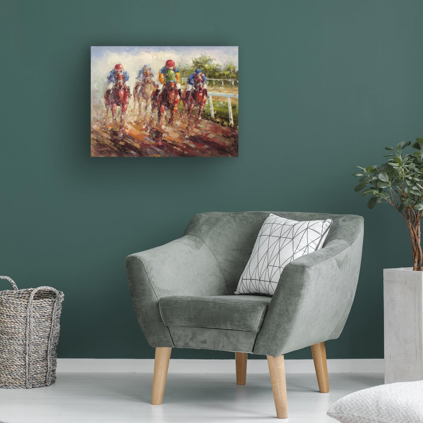 Wrapped Canvas Wall Art - Rio 'Kentucky Derby' Wall Art for Living Room, Bedroom, or Office Décor - 18x24