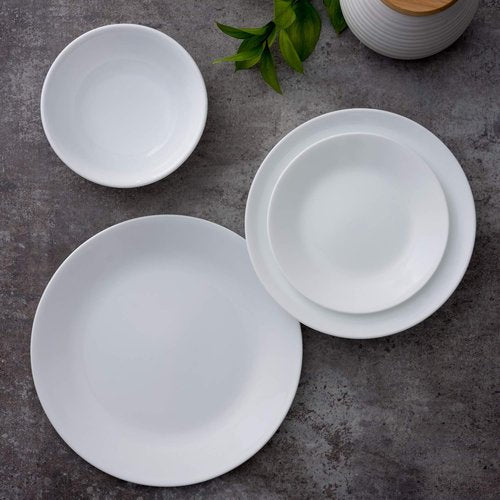 Corelle Vitrelle 8-Piece Salad Plates Set - Chip Resistant, Lightweight, Winter Frost White, 6.75-Inch