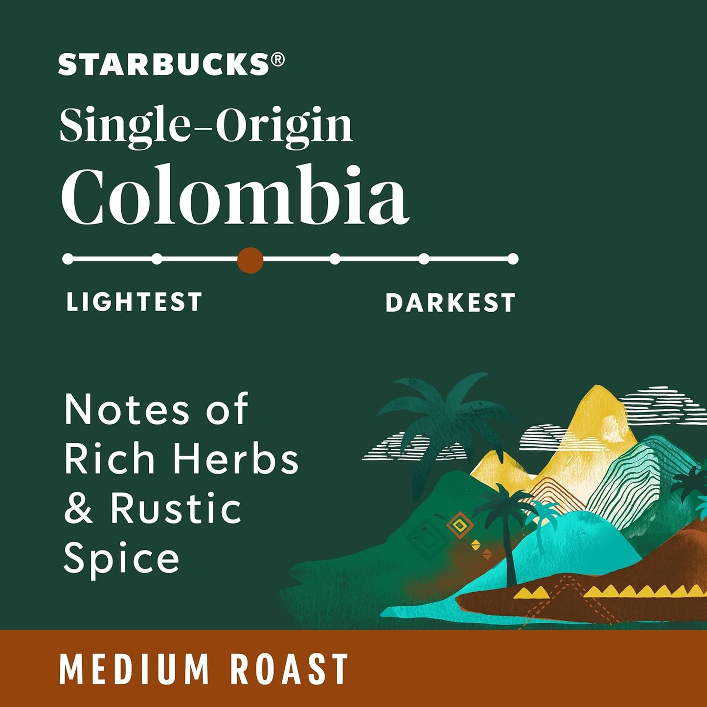 Starbucks K-Cup Coffee Pods - Medium Roast Colombia Coffee | 100% Arabica | 10 Pods Per Box