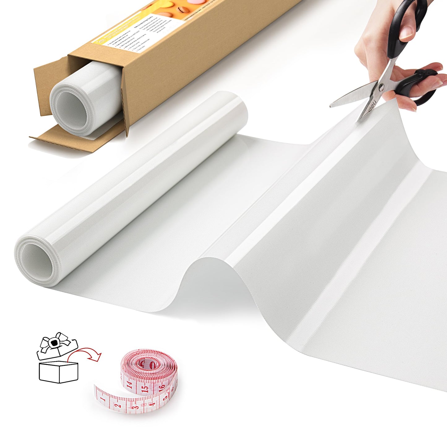 MMmat Silicone Baking Mat Roll, Non-Stick Heat Resistant Food Grade Baking Mats, Non-Slip Reusable Air Fryer Linner, Freeze Dryer Mat, Counter Mat, Oven Liner, Refrigerator Liners - 12IN x 10FT