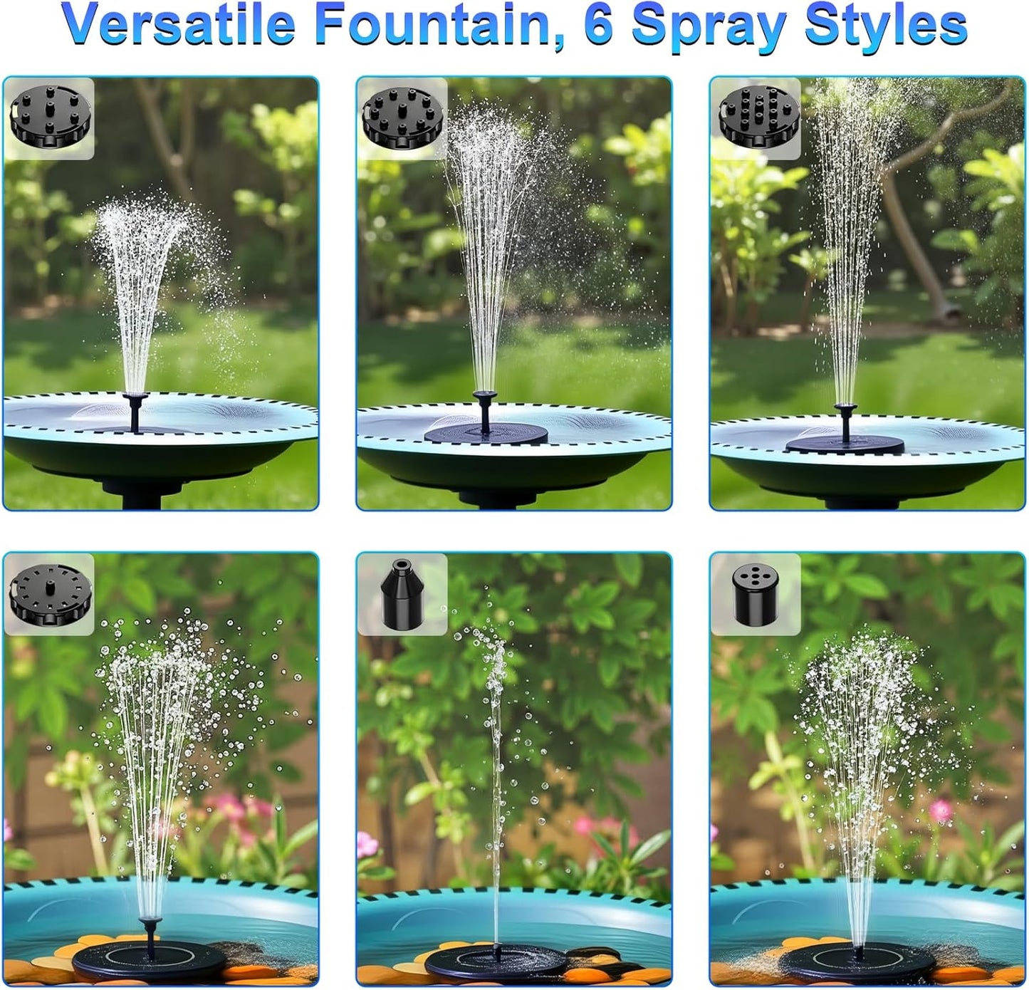 STARTEA Solar Fountain Pump - Upgraded Floating Water Feature for Bird Baths, Gardens & Ponds