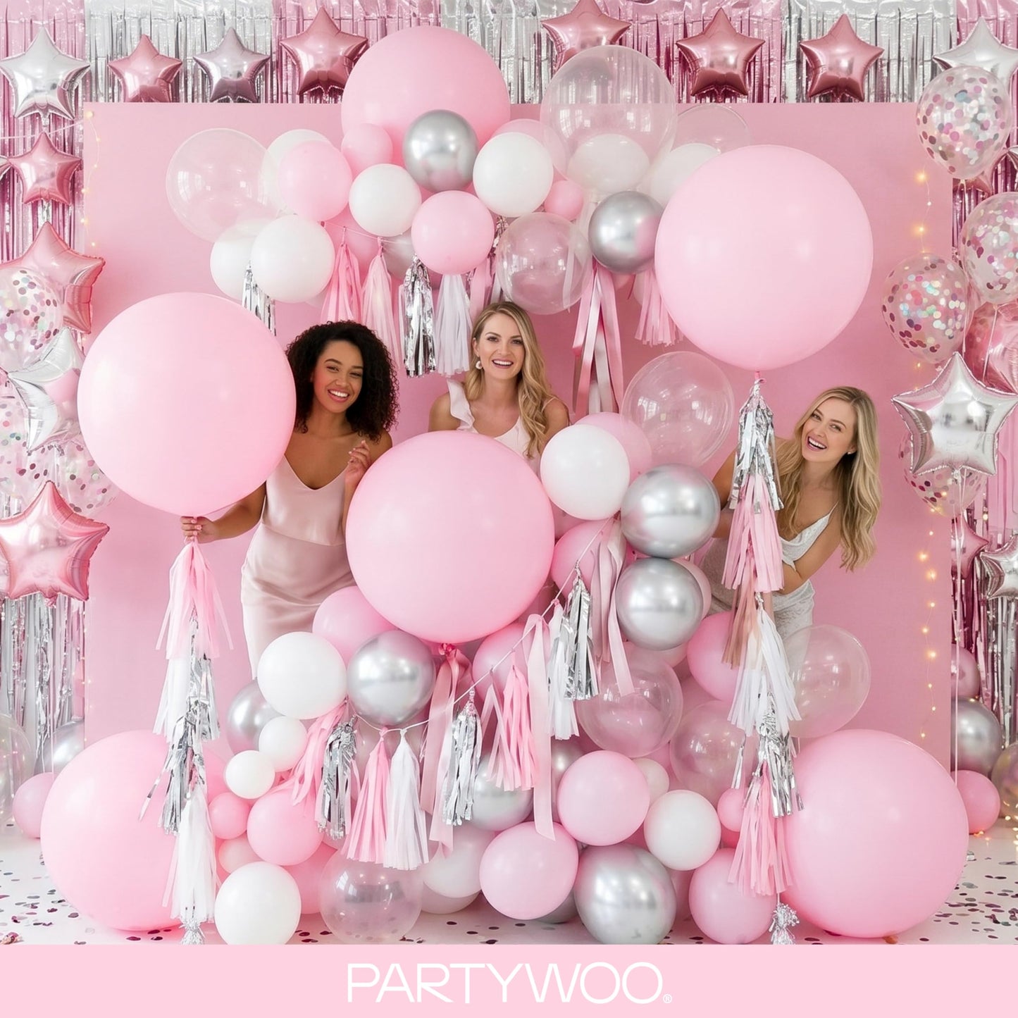 PartyWoo Light Pink Balloons 155pcs Different Sizes of 18 12 10 5 Inch Pastel Pale Baby Pink Balloon Arch Kit Garland for Baby Shower Bachelorette Bridal Shower Birthday Party Decorations Pink-Y48