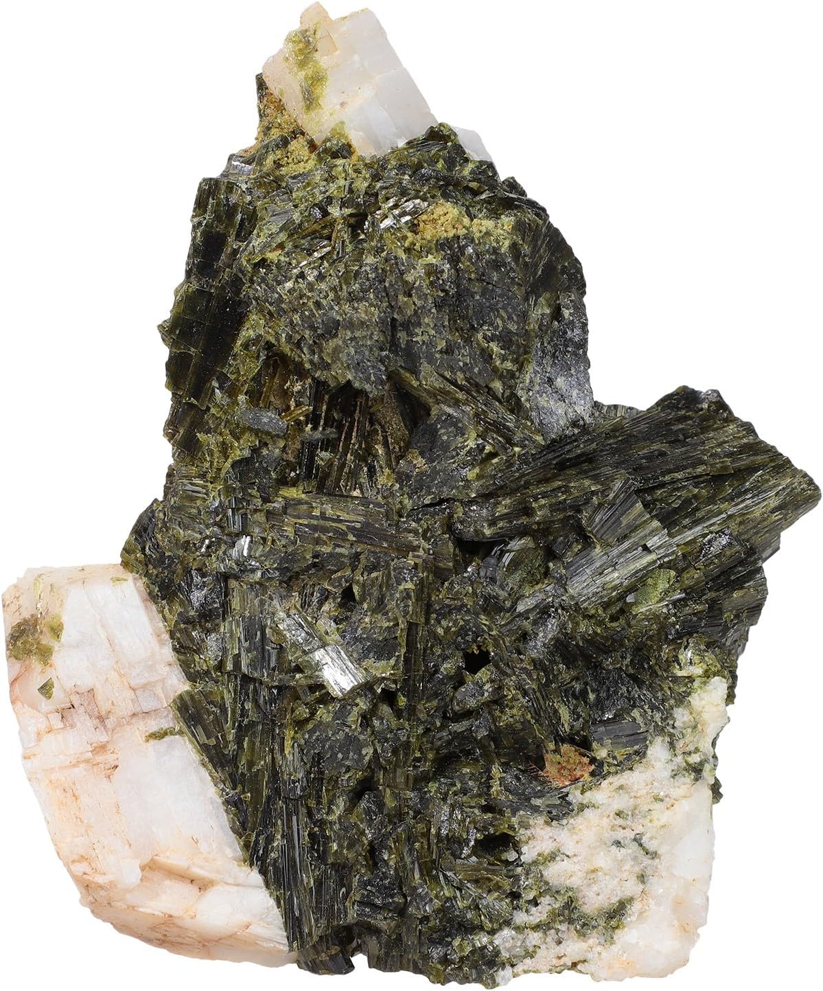Sportmusies Natural Raw Green Tourmaline Crystal Cluster Reiki Healing Home Office Decoration, Irregular-Shaped Green Tourmaline Stone Mineral Specimen, 1.88-5.03 inches