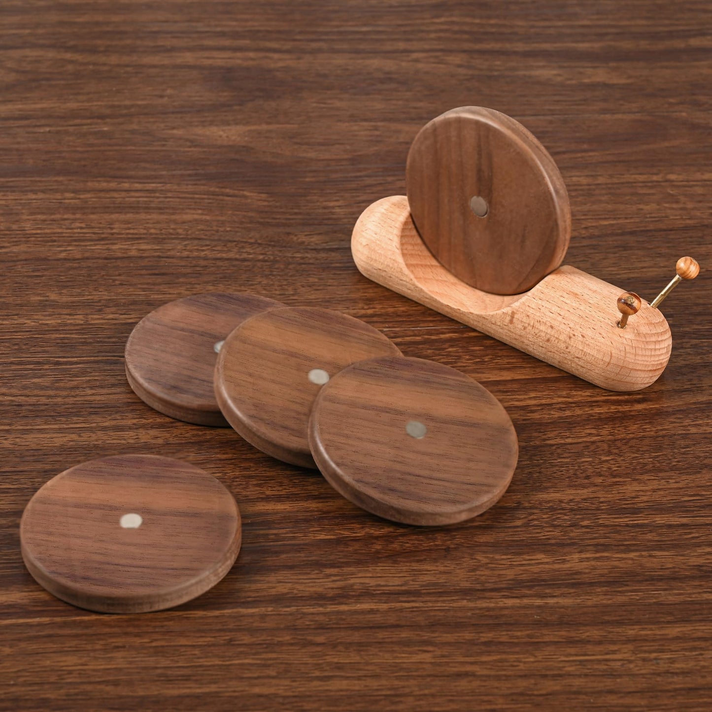 Wooden Coasters for Drinks Funny Cute Coasters Funny Unique Cute Small House Warming Gifts New Home Decor Table Decor Weird Stuff for Mom Upgraded Dia (3.5 * 3.5 inches)