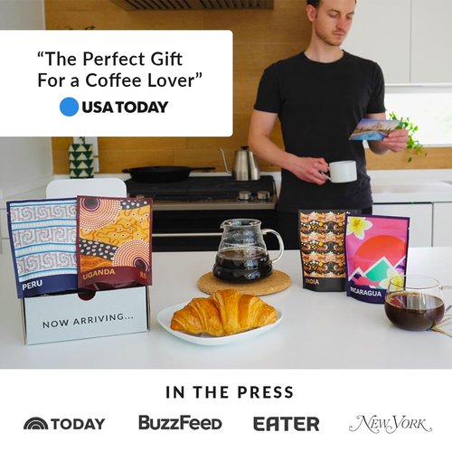 Atlas Coffee Club Gourmet Coffee Discovery Set - 4-Pack Variety Box of Single Origin Coffees