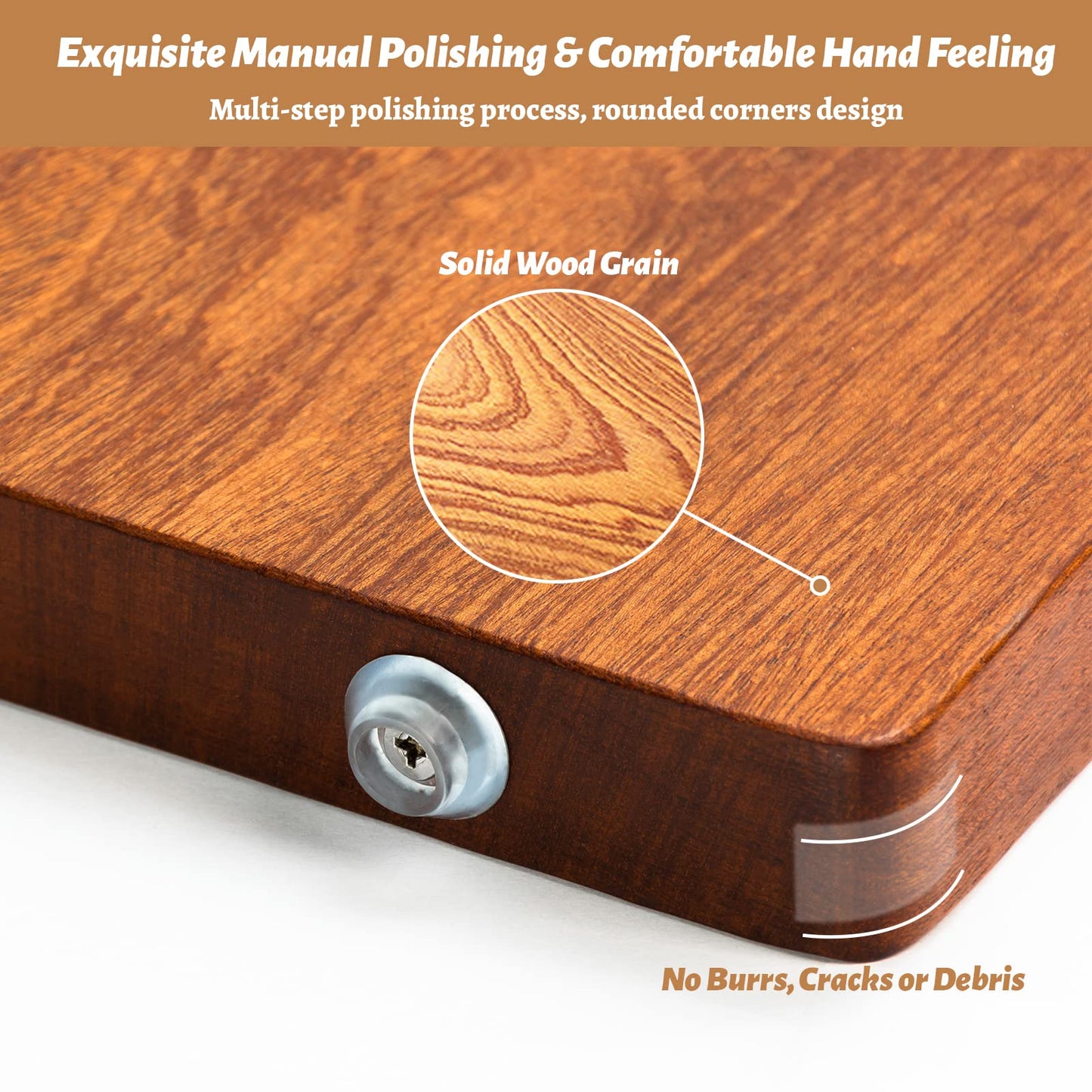 Brosisincorp Real Solid Sapele Cutting Board One Piece No Glue Non Toxic All Whole Single Wood Butcher Block Thick Hard Wood Heavy Duty Edge Grain (X-Large, 17.71"L*11.81"W*1.18"Th)