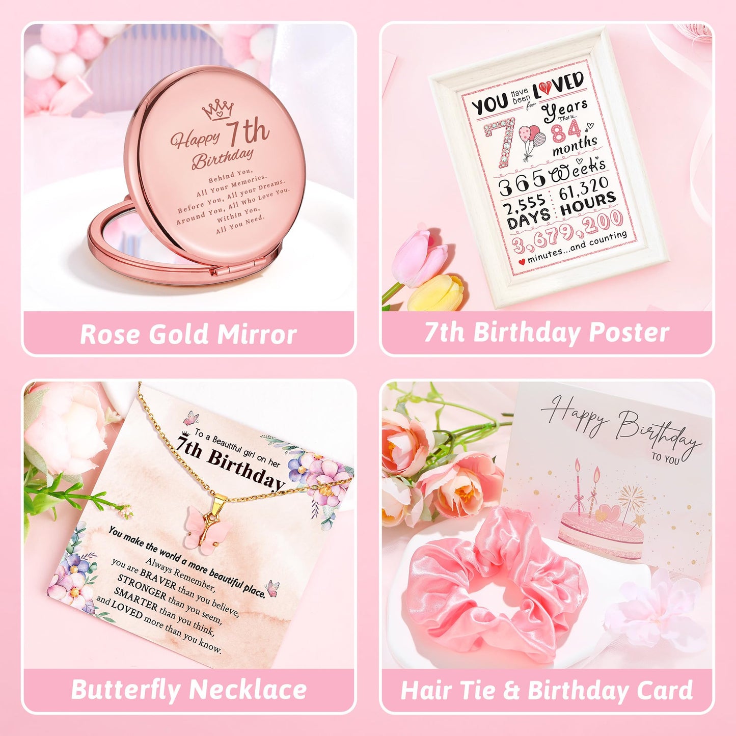 7 Year Old Girl Birthday Gifts for 7 Years Old Girls Gift Ideas Trending 7th Birthday Gifts for Girls Cool Seven Year Olds Girl Gift Happy 7th Decoration Present Popular Things with Tumbler Canvas Bag