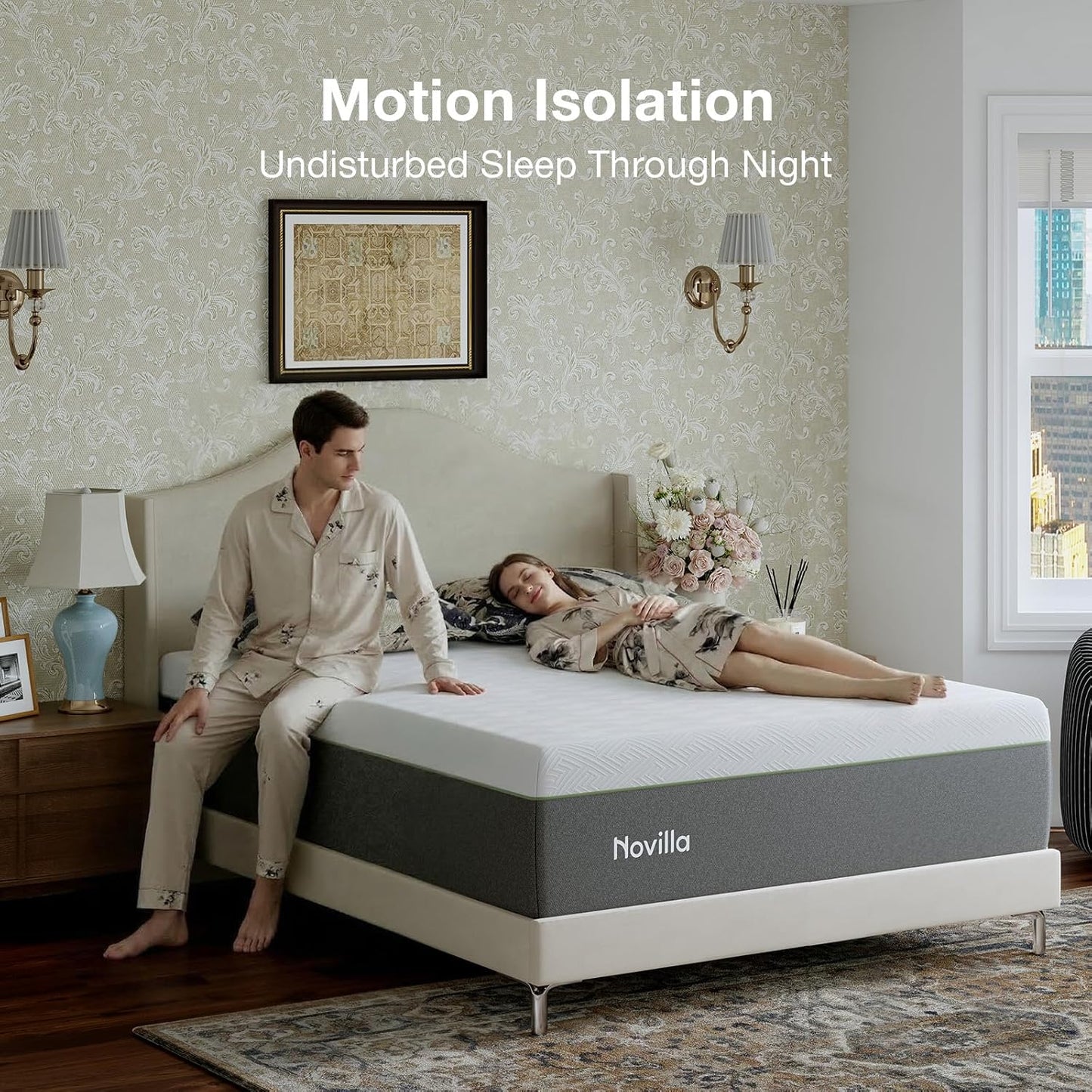 Novilla Bliss King Size Mattress - 14 Inch Gel Memory Foam for Cooling Comfort & Pressure Relief