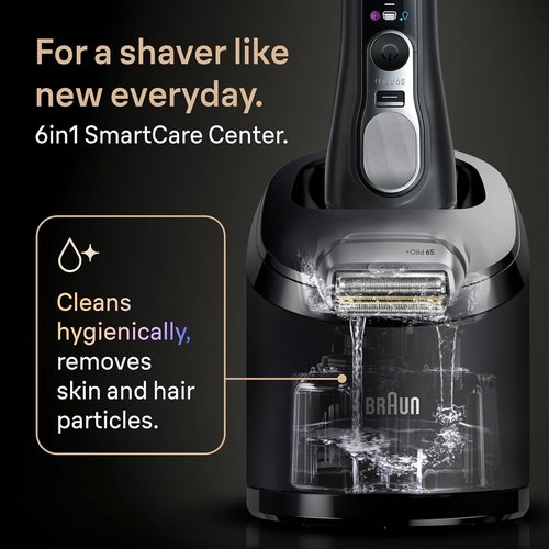 Braun Series 9 PRO+ Electric Shaver - Pro SensoAdapt Technology & 6-in-1 SmartCare Center | Wet & Dry, Black