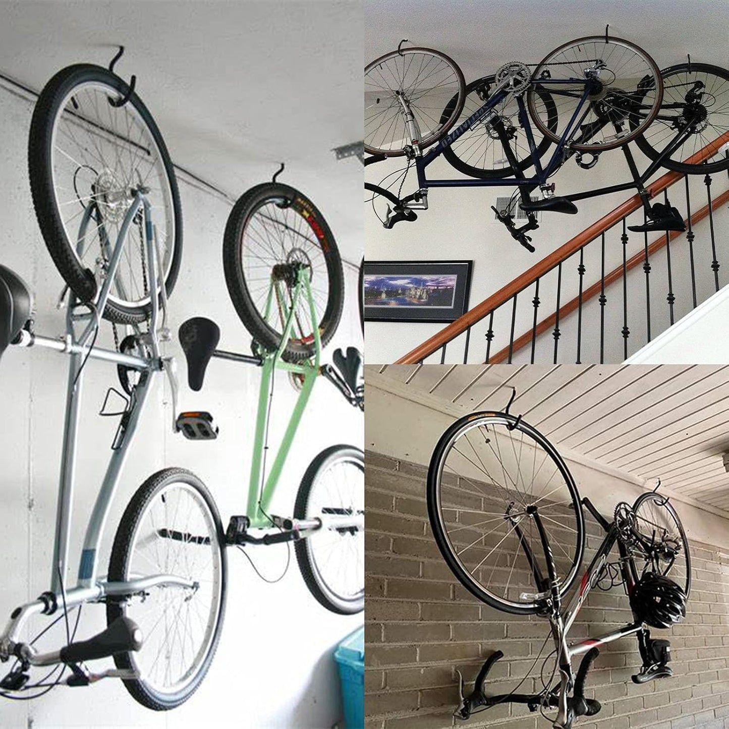 Skiennix 12PCS Heavy Duty Bike Storage Hooks - Wall Mounted Bicycle Hooks for Garage & Ceiling
