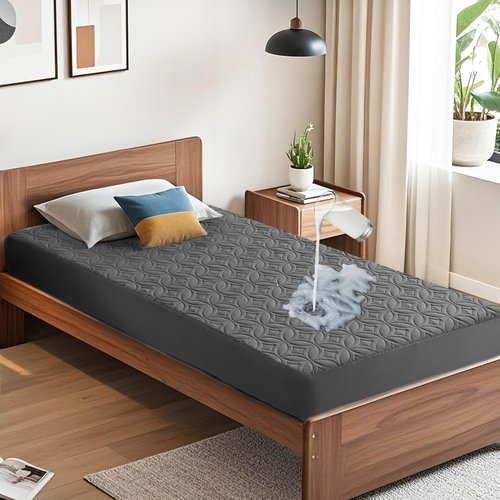 BEDLORE Waterproof Mattress Protector - Twin XL Deep Pocket Pad for 6"-15" Depth | Soft, Breathable Gray Cover