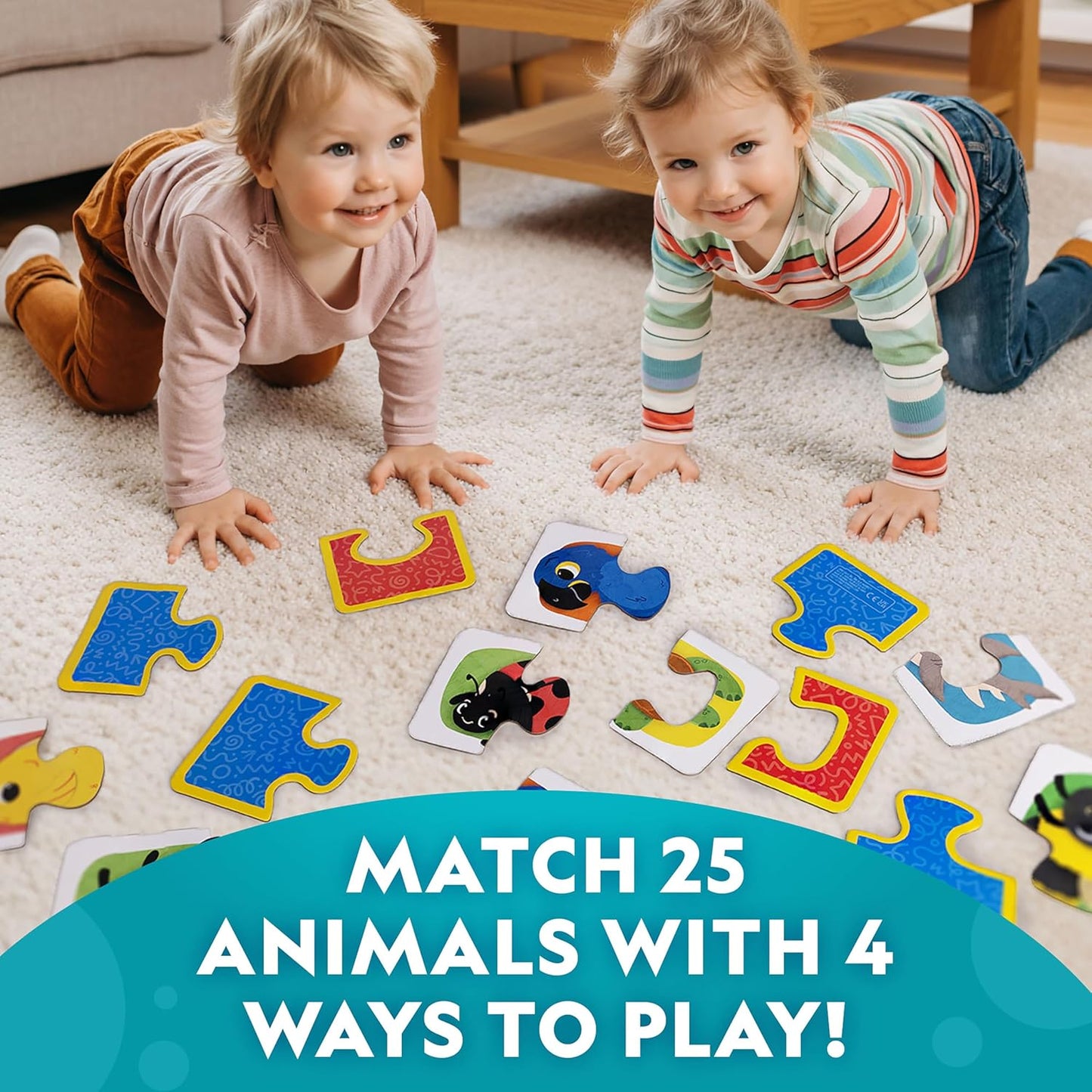 National Geographic Kids Animal Puzzle Games - 50 Matching Cards for Fun & Educational Play | Portable Learning Set