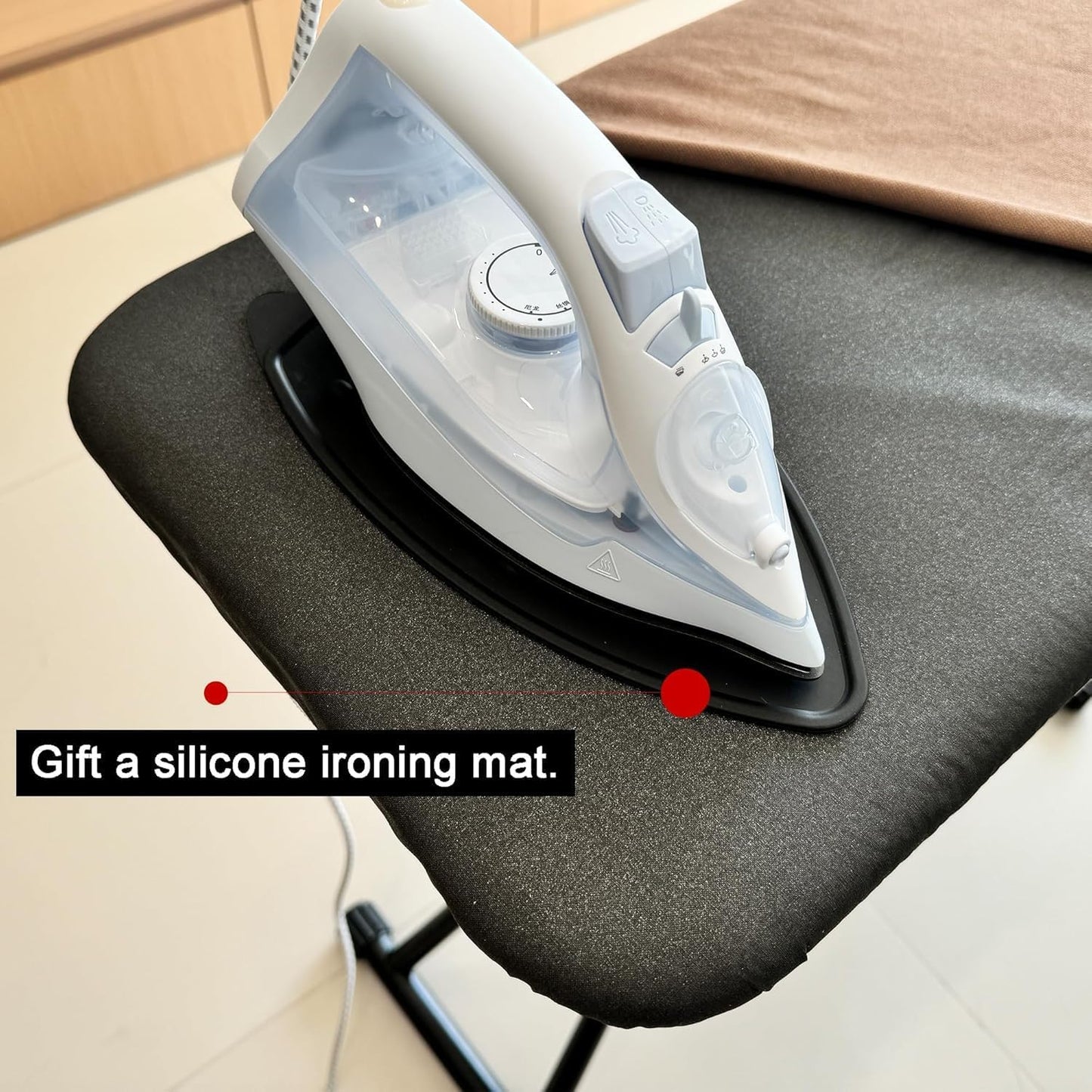 Skiennix Ironing Board - Foldable Adjustable Height with Heat-Resistant Cover | Lightweight & Durable for Home Use