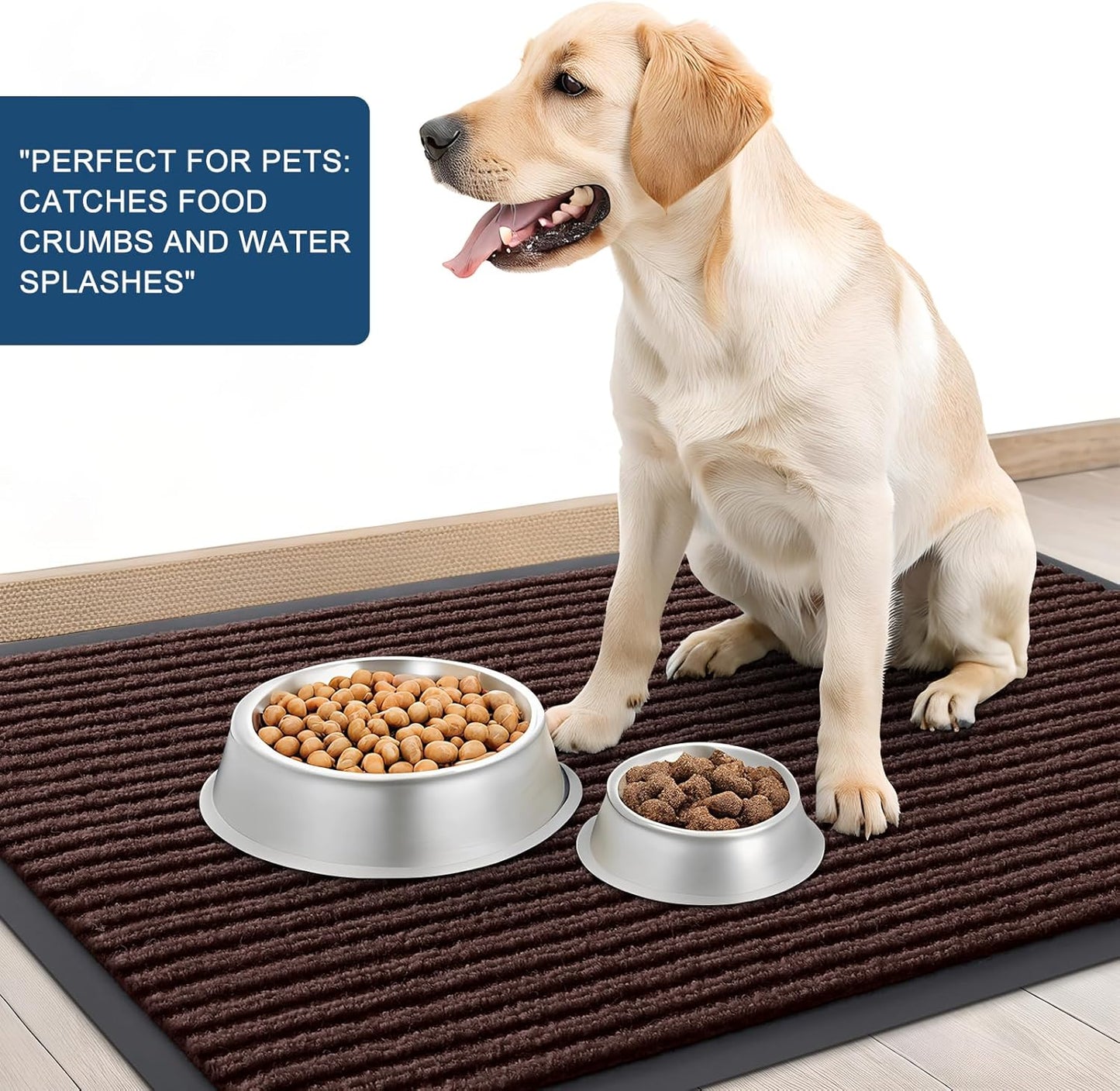 OLANLY Heavy-Duty Waterproof Doormat | 2-Pack Indoor Outdoor Entrance Mats, 29.5 x 17 Inch, Easy Clean, Fade Resistant, Brown