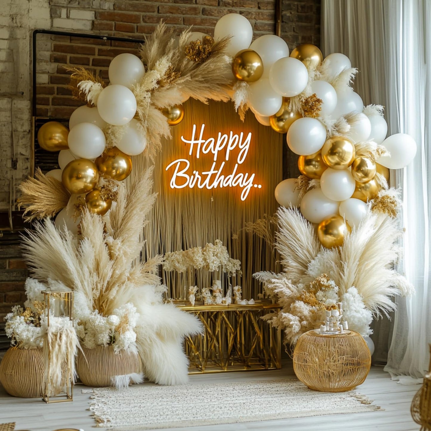 PartyWoo White and Gold Balloon Arch Kit Garland 152pcs Different Sizes of 18 12 10 5 Inch Off White Sand Metallic Gold Boho Balloons for Baby Shower Graduation Wedding Birthday Party Decorations