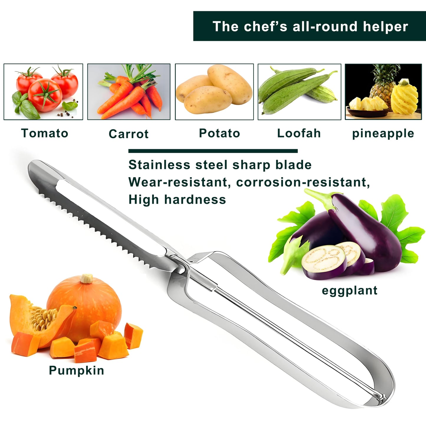 Sokalchw Potato Peelers for Kitchen, 2 Pcs, Just Like Mom's old steel Peeler