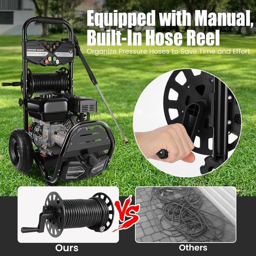 **MaxPSI 4200 Gas Pressure Washer - 4.0 GPM High Power Cleaning Machine with 32ft Hose & 5 Nozzles**