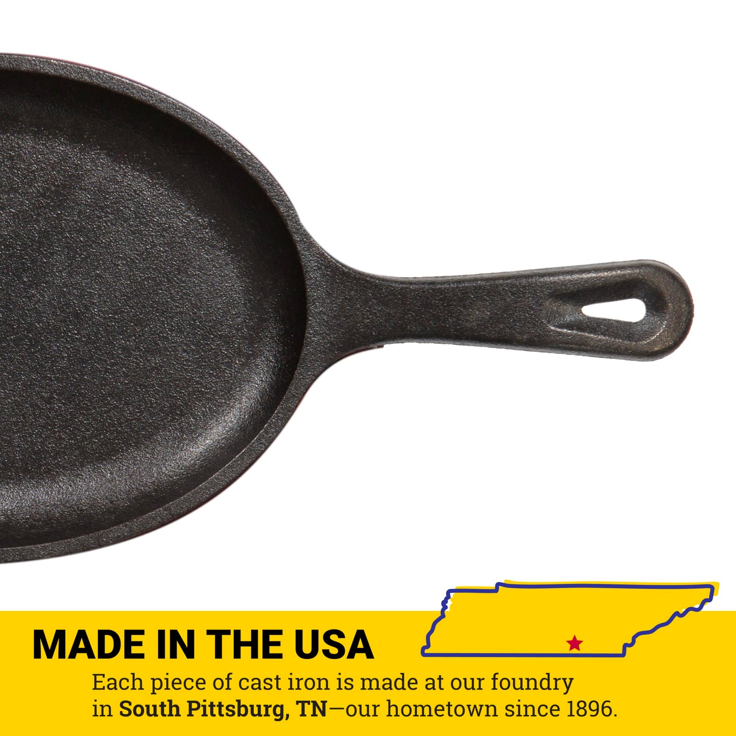 Lodge 10 x 7.5 Inch Cast Iron Oval Serving Griddle - Cast Iron Fajita Pan with Signature Teardrop Handle - Fajita Skillet for Use in the Oven, on the Stove, or on the Grill or Over a Campfire - Black