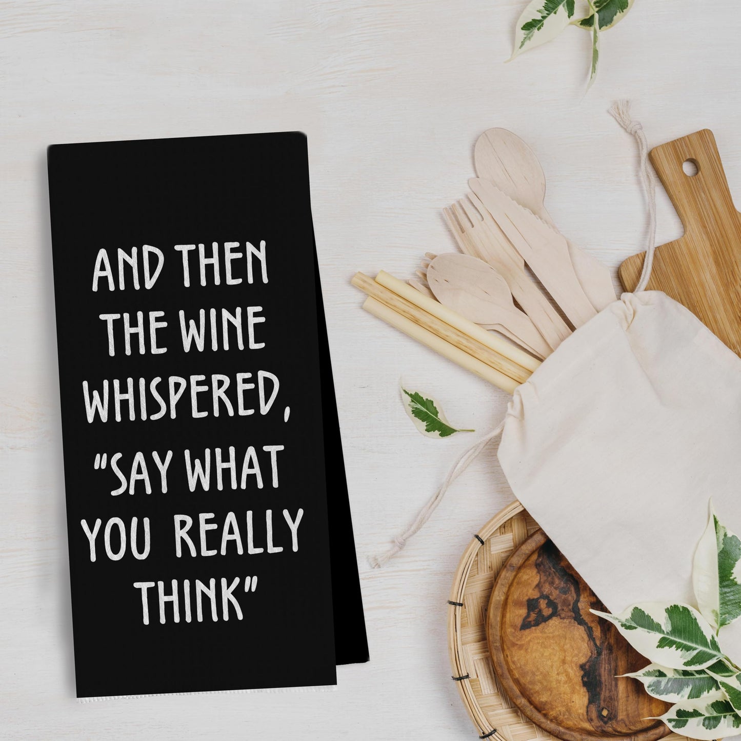 Gqtt Wine Lovers Dish Towel - Funny Kitchen Towels, Decorative Waffle Weave, Tea Hand Towel, 1624 Inches (Black)