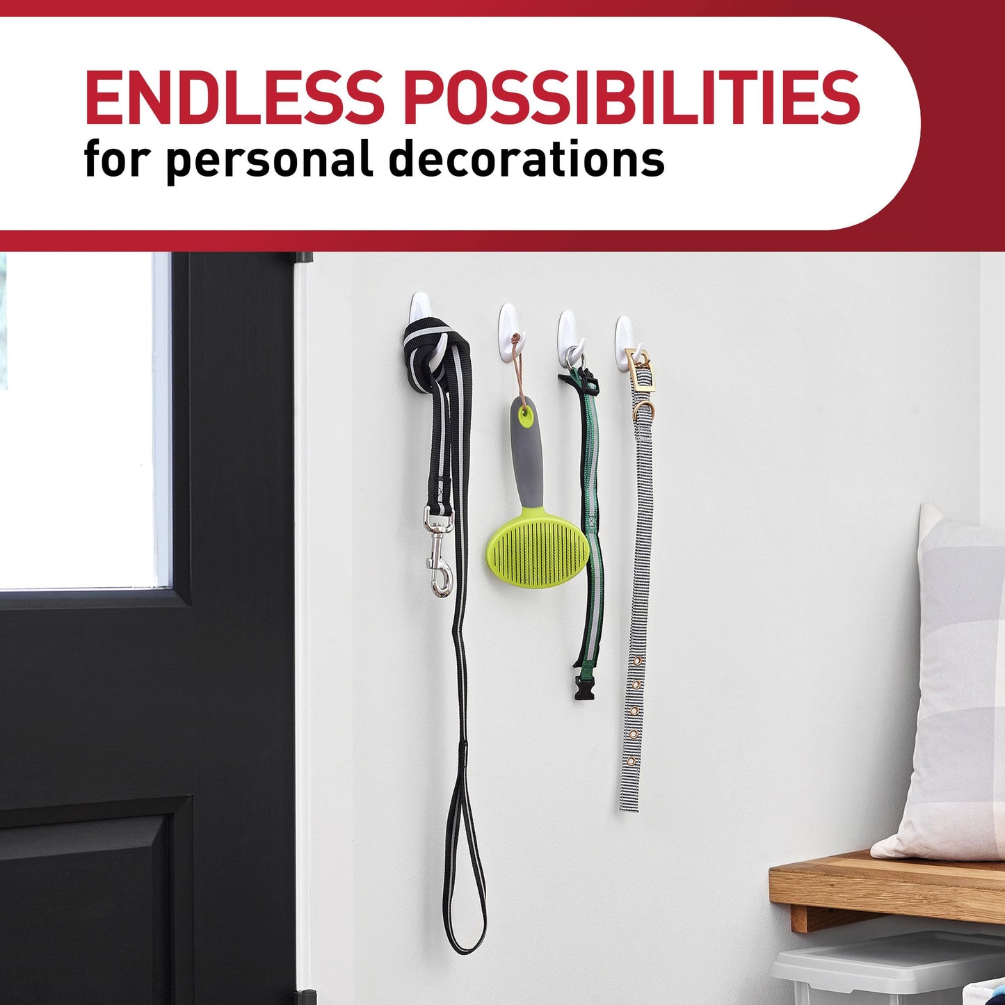 Command Medium Designer Hooks, 9 Hooks and 12 Strips, Damage-Free Hanging Wall Hook with Adhesive Strips, No Tools Great for Hanging, Organization and Storage, Holds up to 3 lb