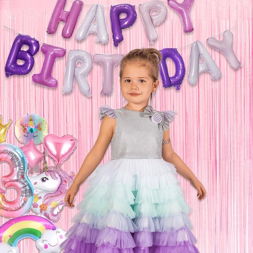GREATRIL Pastel Pink Party Backdrop - Baby Pink Foil Fringe Streamers for Celebrations | 3.2ft X 8.2ft - 2 Packs