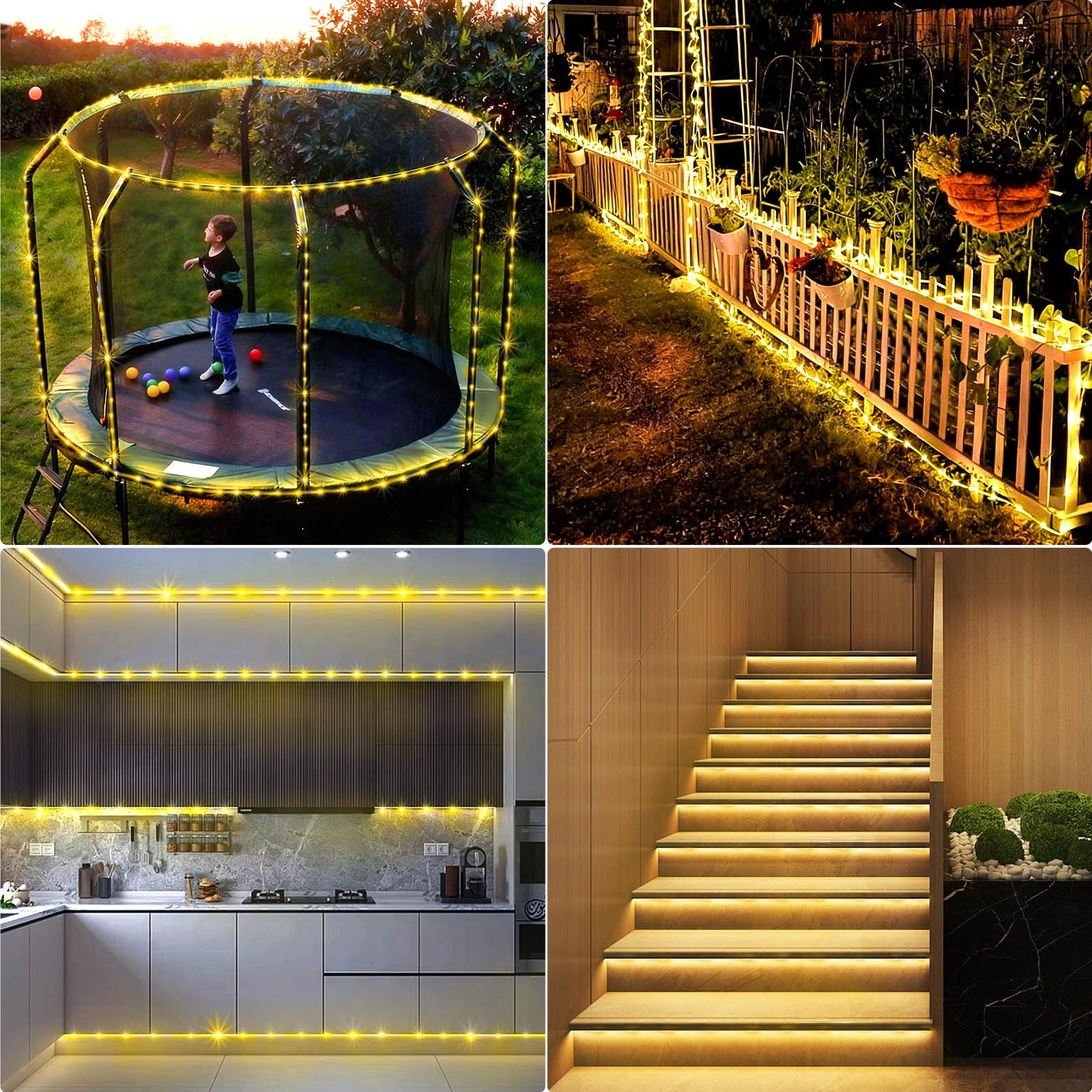 KNONEW 328FT 1000LED Rope Lights for Outside,Outdoor String Lights Waterproof 8 Modes Clear Tube Light for Indoor,Bedroom,Wedding,Garden,Patio,Christmas,Tree,Rv,Holiday Decoration(Warm White)