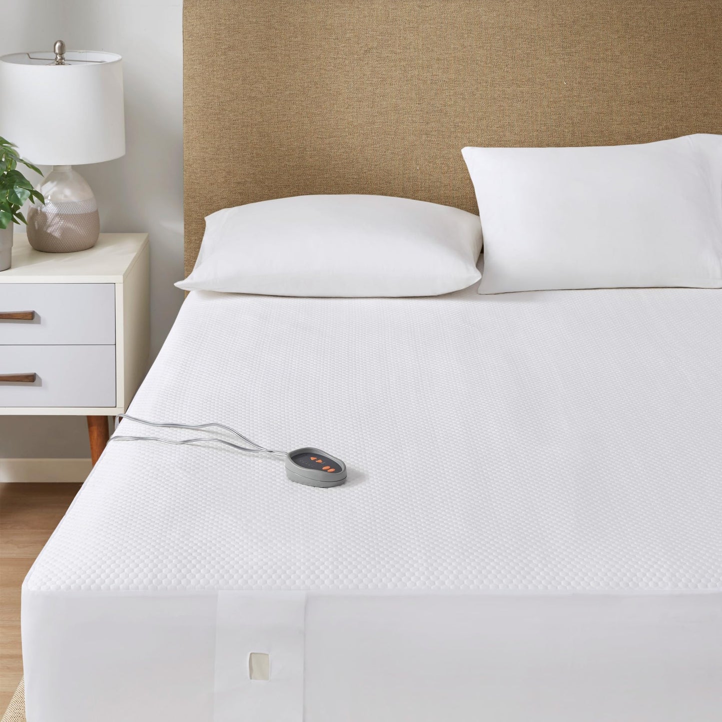 Beautyrest Heated Mattress Pad King - Electric Bed Warmer Cool to Touch, All Seasons Cover, 5 Heat Level, Auto Shut Off, Deep Pocket - Machine Wash Electric Mattress Pad, UL Certified, White, Twin XL