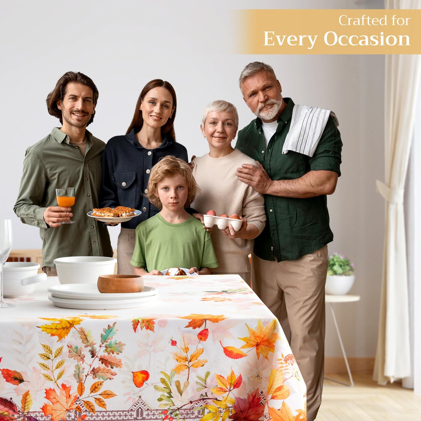Maison d' Hermine Table Cloth Rectangle Table 100% Cotton 60 x 90 Inches Fall Tablecloth Reusable Everyday Use for Thanksgiving Christmas Decorations Dining Farmhouse Party (Amarante)