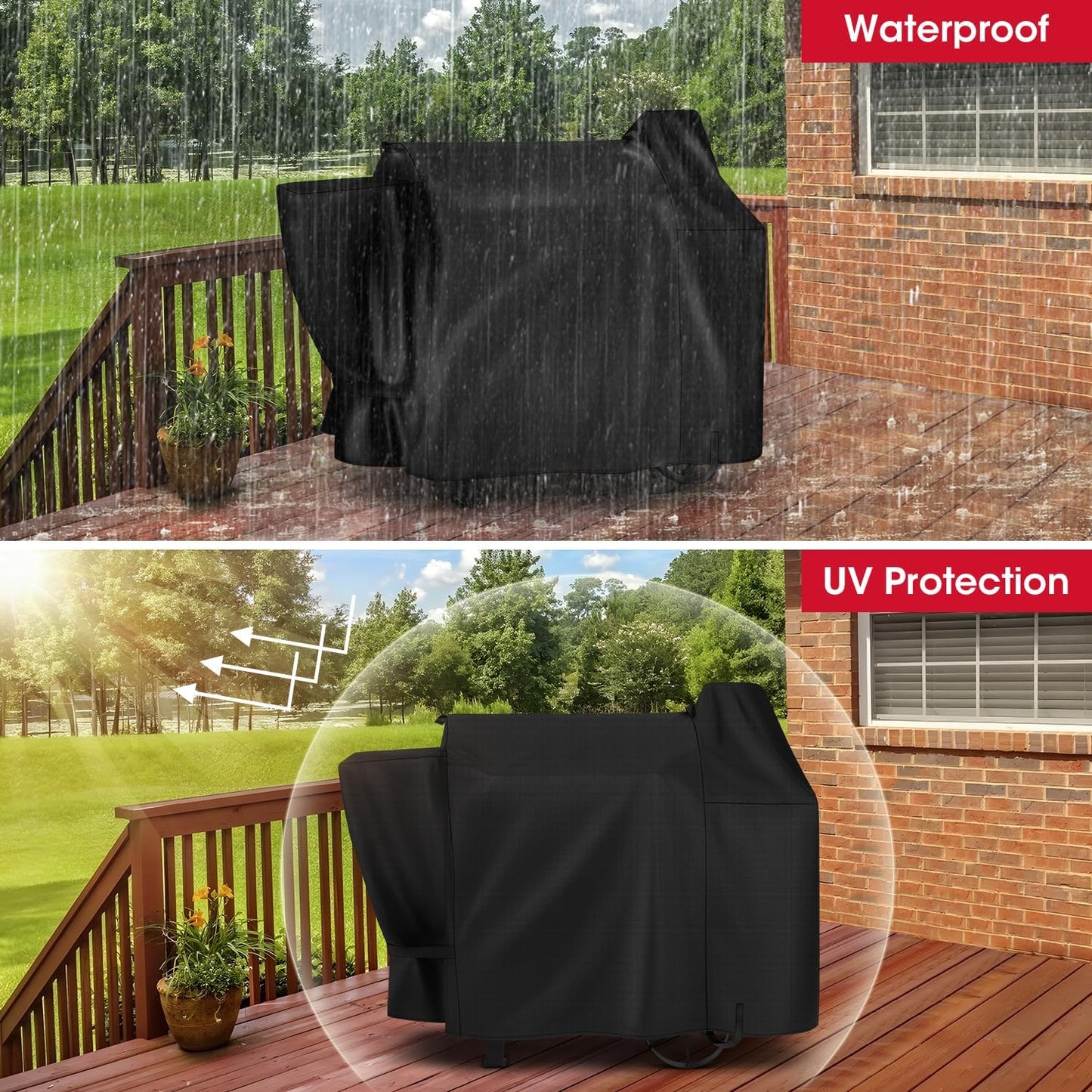 Unicook Pellet Grill Cover - Waterproof Protection for Pit Boss 820 & 850 | All-Weather BBQ Smoker Shield
