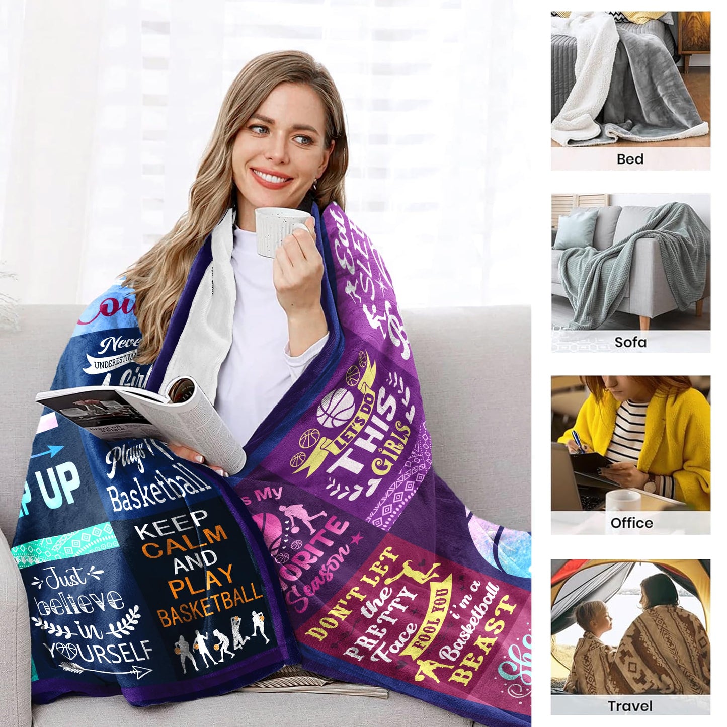 Cheer Blanket Gifts for Girls Soft Flannel Cheerleader Throw Blanket Warm Comfortable Cheerleading Lovers Gifts for Teens Kids Stuff 50"x40"