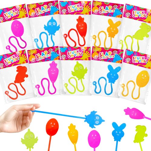 Easter Basket Goodie Bag Stuffers Party Favors for Kids,36 Pack Sticky Hands Toys Gifts for Toddlers,Easter Egg Pinata Treat Bags Fillers,Non Candy Classroom Prizes Essentials Stuff for Boys Girls