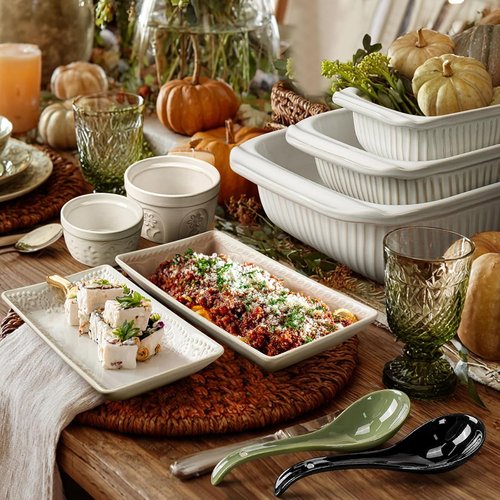 Artena Soup Spoon Set - 6 Ultra-Fine Porcelain Ramen Spoons for Pho & Miso | Deep Oval Design - Green