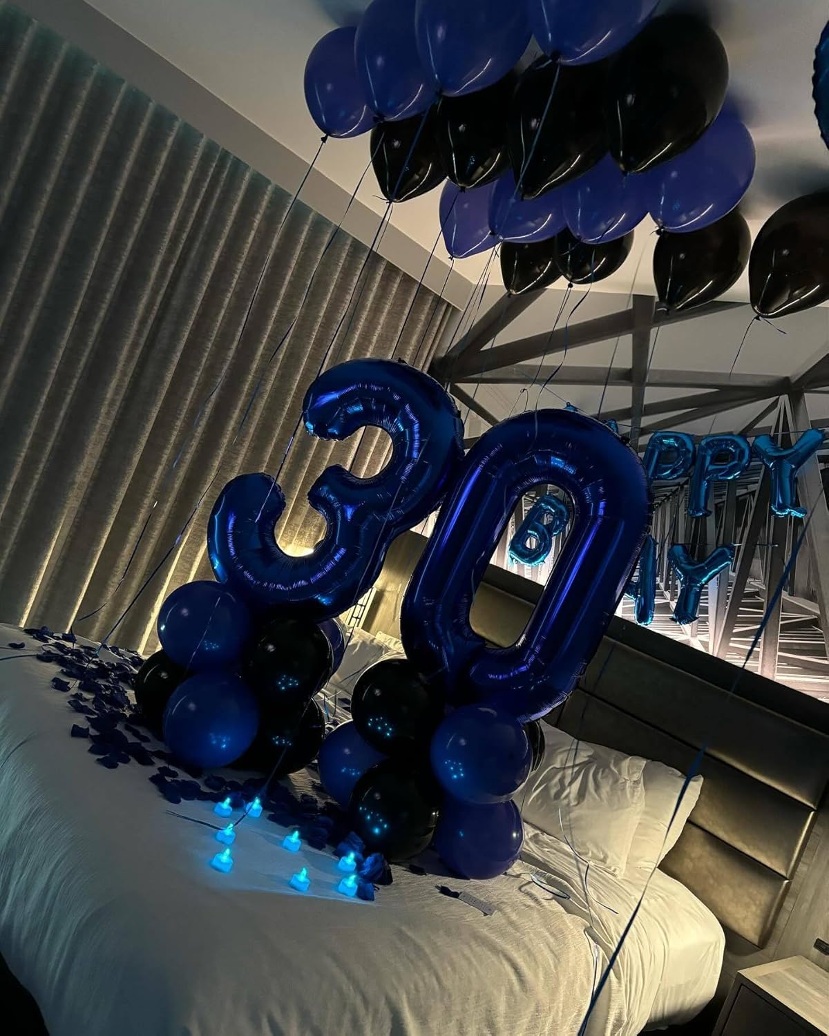Number 3 Balloon by Night Blue - 40 Inch for 3rd Birthday Celebration | Perfect for Kids & Adults